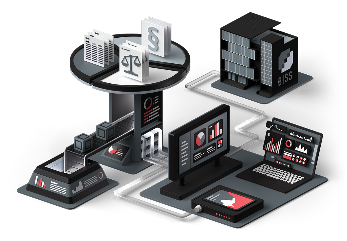 Visualisierung der Lieferkette als isomertisches 3D-Bild